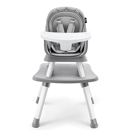 HARPPA 6 in 1 Baby High Chair, Convertible Infant Feeding Chair for Babies & Toddlers Table, Dining Booster Seat with Removable Tray, Grey