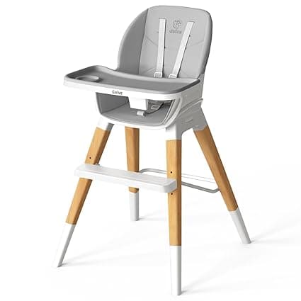 8 in 1 Convertible Wooden High Chair, Adjustable Baby High Chair for Babies and Toddlers with Tray, Easy to Clean, Grow with Family|Booster|Learning Table|High Stool