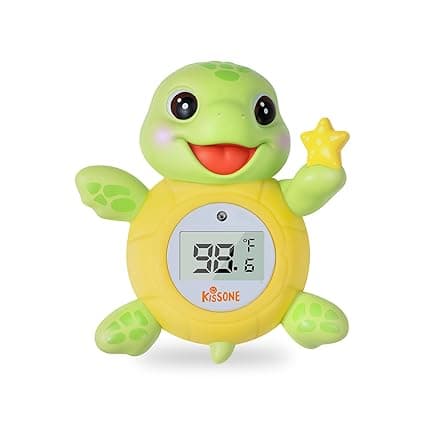 Baby Bath Thermometer, Digital Water Temperature Monitor for Newborns & Toddlers, Accurate Temperature Readings, BPA-Free, °F/°C, Floating Turtle Toy with Bath Water Safety