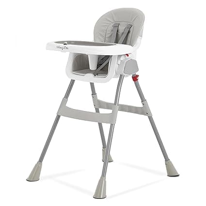 Dream On Me Portable 2-in-1 Tabletalk High Chair, Convertible Compact High Chair, Light Weight Portable Highchair, Grey
