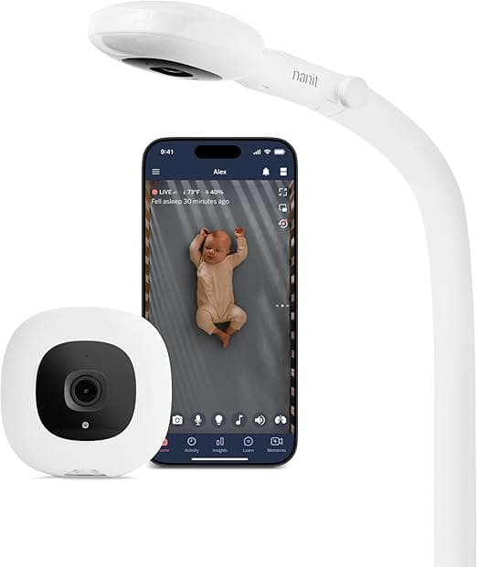 Nanit Pro Smart Baby Monitor - 1080p Wi-Fi Video Camera, 2-Way Audio, See Your Baby from Anywhere, Sound/Motion/Cry Notifications, Night Vision