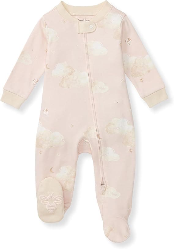 Burt's Bees Baby Girls' Organic Cotton Sleep and Play Footed Pajamas