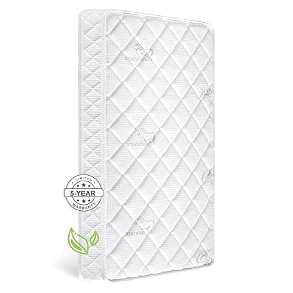 Premium Crib & Toddler Mattress,100% Knitted Fabric, Premium Fleece Surface-Hypoallergenic, 5" Thick Firm Soft Crib Mattress, Non-Toxic - Fits Standard Cribs & Toddler Beds