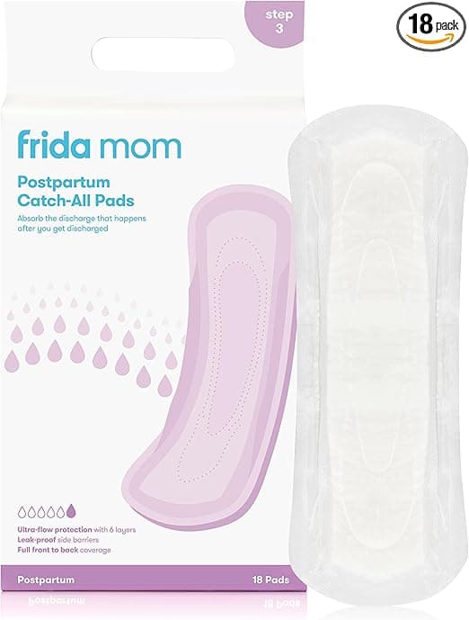 Frida Mom Postpartum Pads, Leak Proof Feminine Care Maxi Pads, 6 Layers of Protection for Maximum Absorbency (18ct)