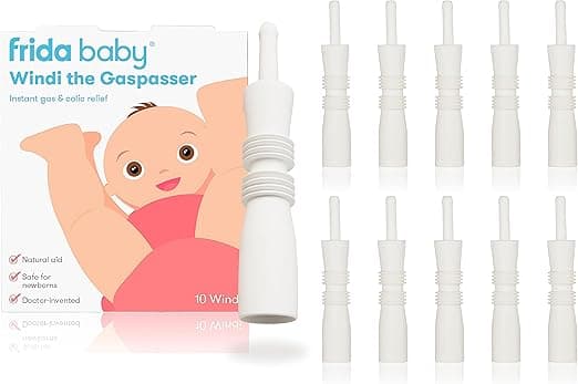 Frida Baby Windi Gas Passer, Baby Gas Relief, Made in USA, 100% Natural, Safe & Effective Instant Relief for Babies & Infants, 10ct