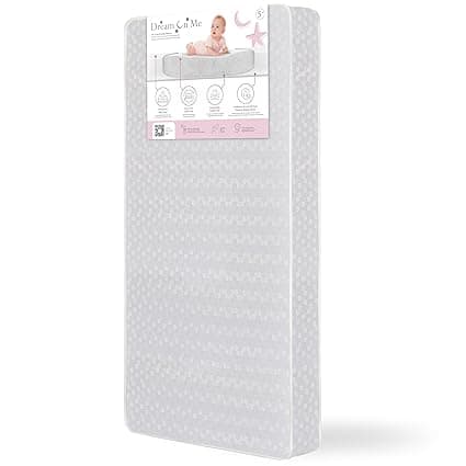 Dream On Me Honeycomb Orthopedic Firm Fiber Standard Baby Crib Mattress, Greenguard Gold and JPMA Certified, 5” Fiber Core Optimum Support, Fits Crib and Toddler Bed, Waterproof Vinyl Cover