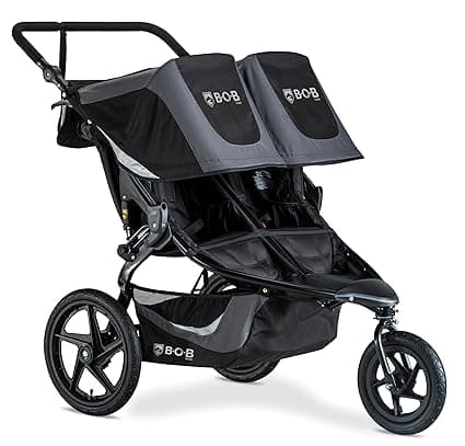 BOB Gear Revolution Flex 3.0 Duallie Jogging Stroller, Double Stroller, Graphite Black