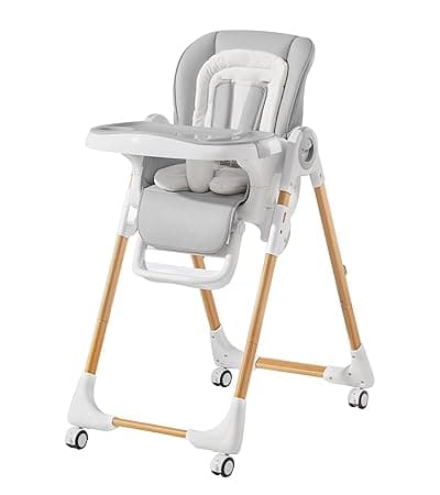 Mallify Convertible High Chairs for Babies and Toddlers, Height Adjustable Baby High Chair, High Chair with Removable Tray, Adjustable Backrest, Portable Baby Dinning Chair with Lockable Wheels
