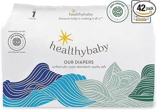 Our Diapers | The First EWG Verified & Microbiome-Friendly Diaper | 12-Hour Leak Protection | Made with Organic Cotton & Plant-Derived Materials | Totally Chlorine Free | Size 1 (7-14 lbs) 42 Count