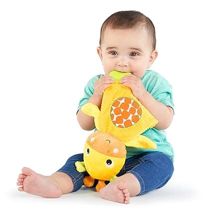Bright Starts Snuggle & Teethe BPA-Free Crinkle Teething Plush Baby Toy - Giraffe